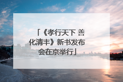 《孝行天下 善化清丰》新书发布会在京举行