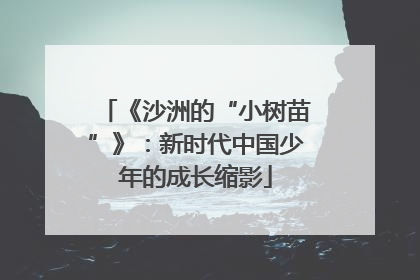 《沙洲的“小树苗”》：新时代中国少年的成长缩影