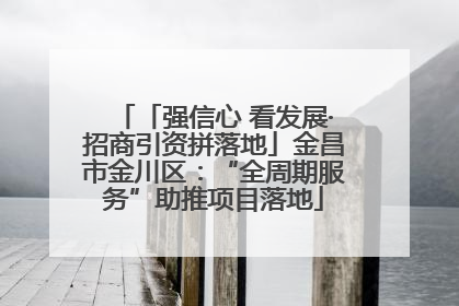 「强信心 看发展·招商引资拼落地」金昌市金川区：“全周期服务”助推项目落地