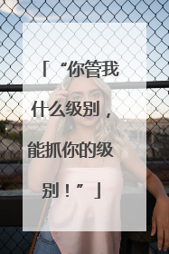 “你管我什么级别，能抓你的级别！”