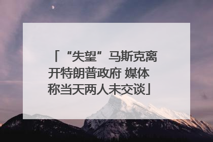 “失望”马斯克离开特朗普政府 媒体称当天两人未交谈