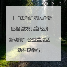 “法治护航民企新征程·激发民营经济新动能”公益普法活动在昆举行