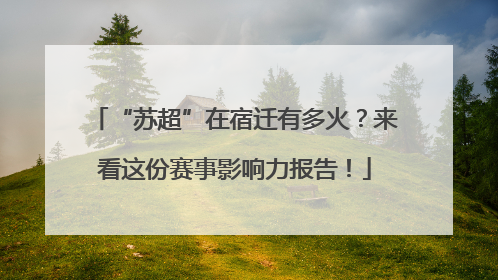 “苏超”在宿迁有多火？来看这份赛事影响力报告！