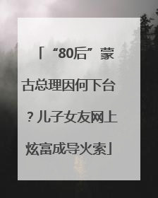 “80后”蒙古总理因何下台？儿子女友网上炫富成导火索