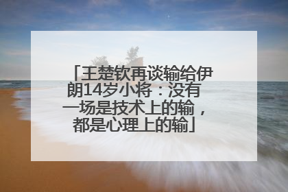 王楚钦再谈输给伊朗14岁小将：没有一场是技术上的输，都是心理上的输