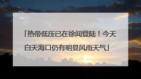 热带低压已在徐闻登陆！今天白天海口仍有明显风雨天气