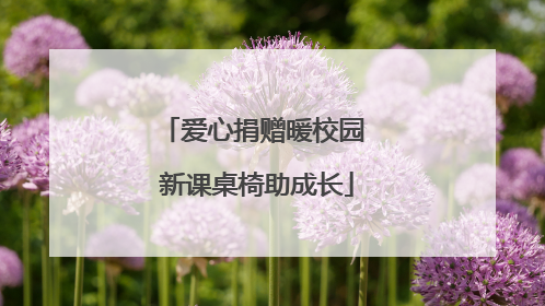 爱心捐赠暖校园 新课桌椅助成长