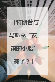 特朗普与马斯克“友谊的小船”翻了？