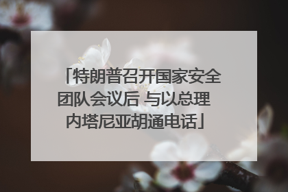 特朗普召开国家安全团队会议后 与以总理内塔尼亚胡通电话