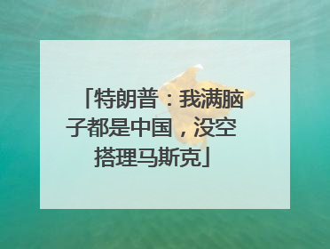 特朗普：我满脑子都是中国，没空搭理马斯克