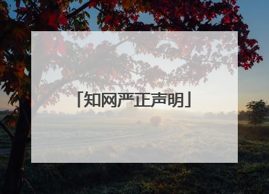 知网严正声明