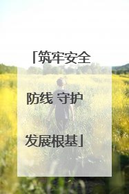 筑牢安全防线 守护发展根基