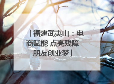 福建武夷山：电商赋能 点亮残障朋友创业梦