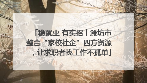 稳就业 有实招丨潍坊市整合“家校社企”四方资源，让求职者找工作不孤单