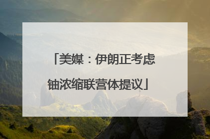 美媒：伊朗正考虑铀浓缩联营体提议