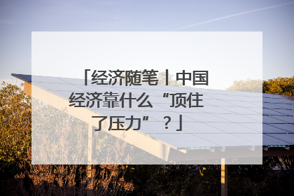 经济随笔丨中国经济靠什么“顶住了压力”？