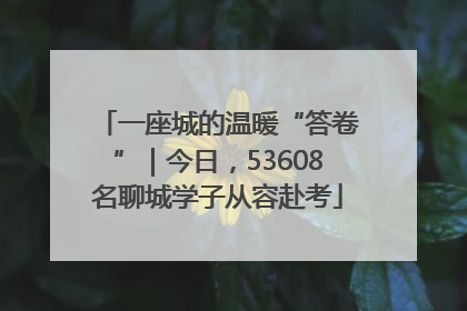 一座城的温暖“答卷”｜今日，53608名聊城学子从容赴考