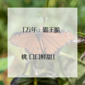 万年：霸王脆桃 口口鲜甜