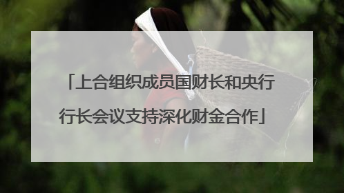 上合组织成员国财长和央行行长会议支持深化财金合作