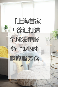 上海首家！徐汇打造全球法律服务“1小时响应服务仓”