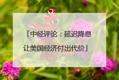 中经评论：延迟降息让美国经济付出代价