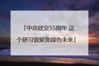 中意建交55周年 这个研习营聚焦绿色未来