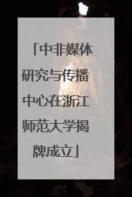 中非媒体研究与传播中心在浙江师范大学揭牌成立