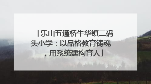 乐山五通桥牛华镇二码头小学：以品格教育铸魂，用系统建构育人