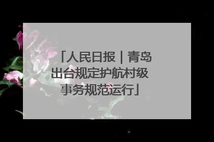 人民日报｜青岛出台规定护航村级事务规范运行