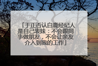 于正否认白鹿经纪人是自己表妹：不会跟同事做朋友，不会让亲友介入到我的工作