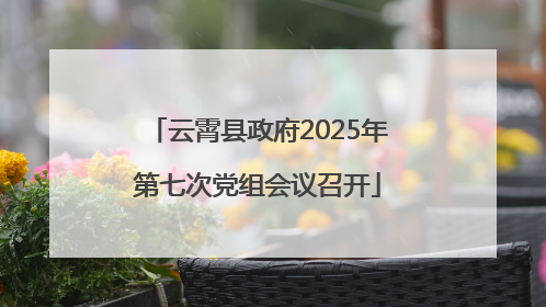 云霄县政府2025年第七次党组会议召开