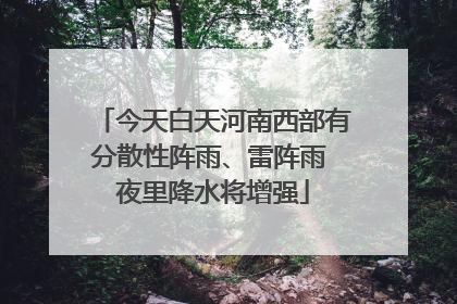 今天白天河南西部有分散性阵雨、雷阵雨 夜里降水将增强
