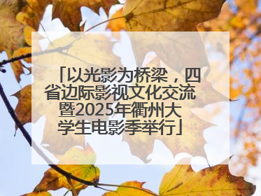 以光影为桥梁，四省边际影视文化交流暨2025年衢州大学生电影季举行