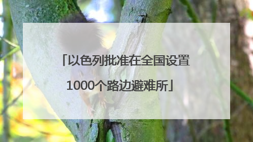 以色列批准在全国设置1000个路边避难所