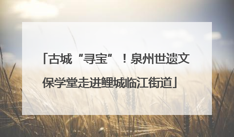 古城“寻宝”！泉州世遗文保学堂走进鲤城临江街道