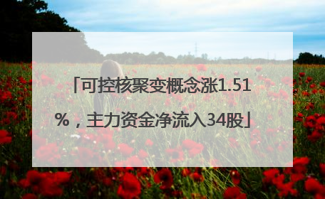 可控核聚变概念涨1.51%，主力资金净流入34股