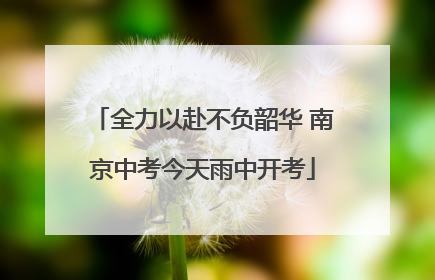 全力以赴不负韶华 南京中考今天雨中开考