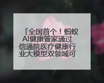 全国首个！蚂蚁AI健康管家通过信通院医疗健康行业大模型双领域可信评估