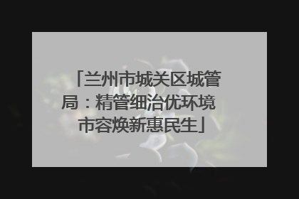 兰州市城关区城管局：精管细治优环境 市容焕新惠民生