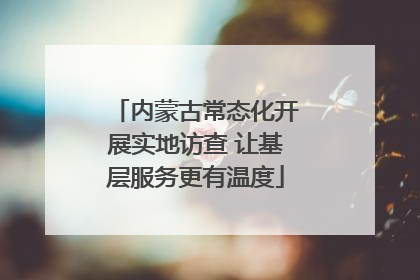 内蒙古常态化开展实地访查 让基层服务更有温度