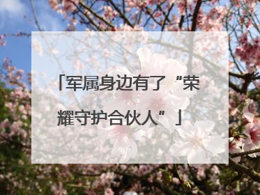 军属身边有了“荣耀守护合伙人”