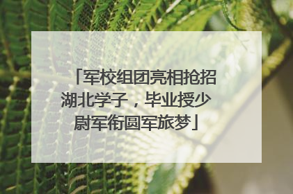 军校组团亮相抢招湖北学子，毕业授少尉军衔圆军旅梦