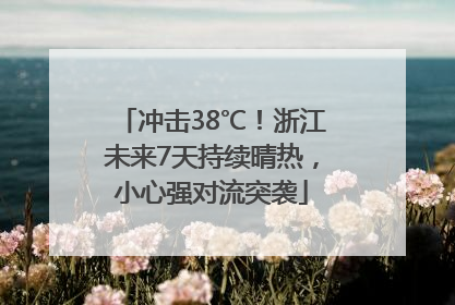 冲击38℃！浙江未来7天持续晴热，小心强对流突袭