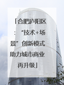 合肥庐阳区：“技术+场景”创新模式助力城市商业再升级