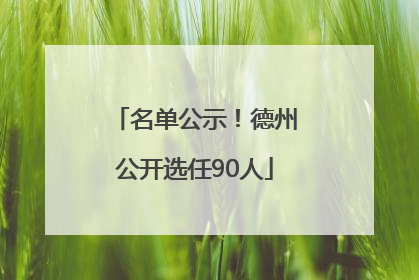名单公示！德州公开选任90人