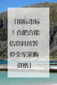 围标串标！合肥合能信息科技暂停全军采购资格