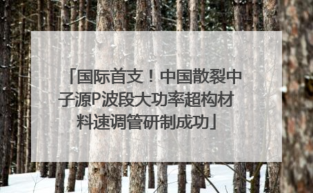 国际首支！中国散裂中子源P波段大功率超构材料速调管研制成功