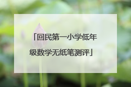 回民第一小学低年级数学无纸笔测评