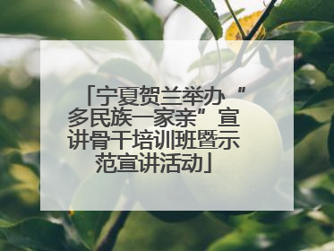 宁夏贺兰举办“多民族一家亲”宣讲骨干培训班暨示范宣讲活动