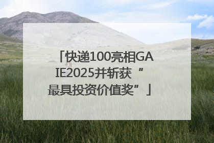 快递100亮相GAIE2025并斩获“最具投资价值奖”